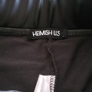 Faux leather black leggings